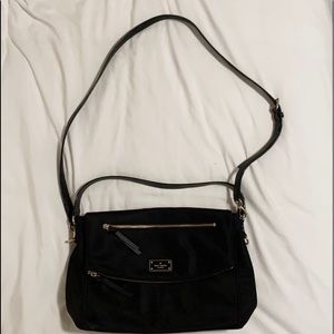 Black nylon kate spade cross body purse